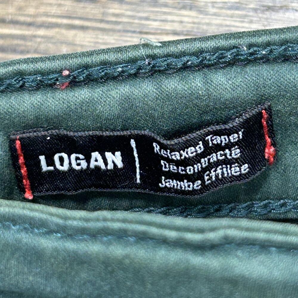 True Religion Pants Mens 30 Green Logan Relaxed Taper Chino Stretch Casual - Picture 2 of 12